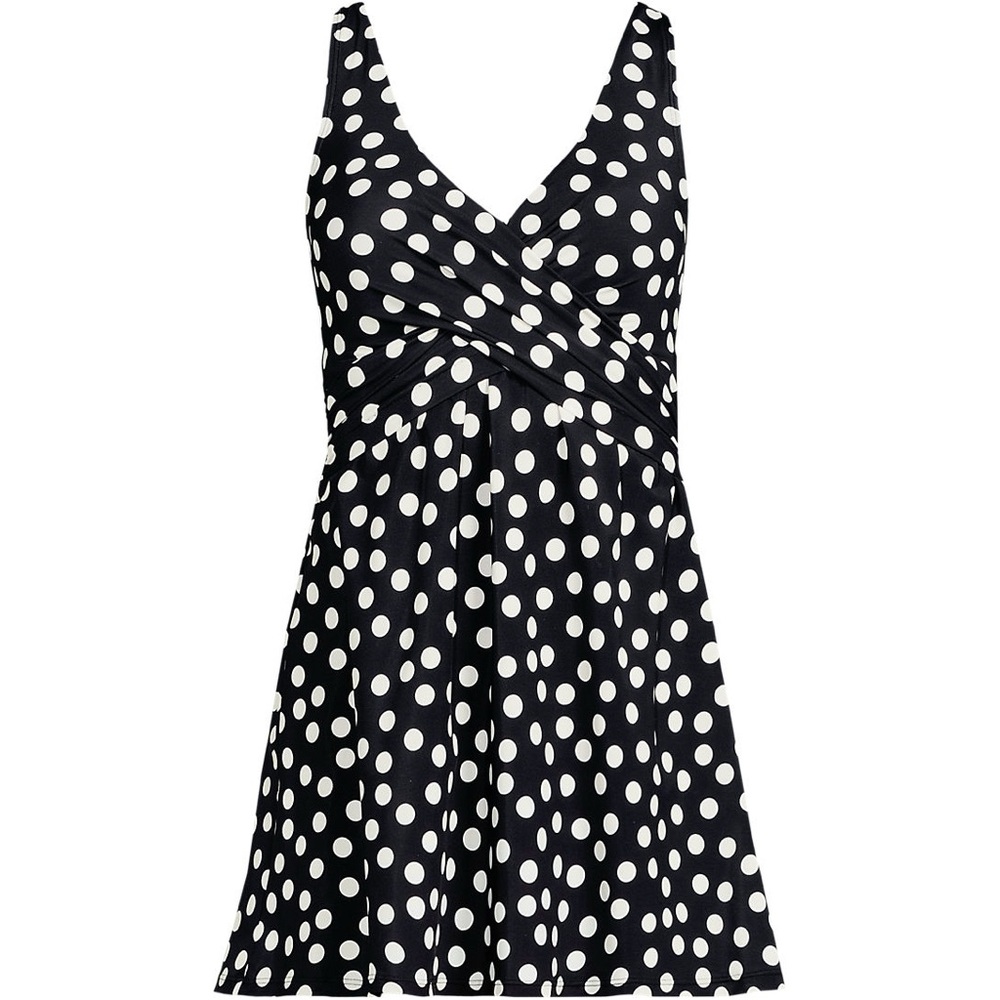 Lands end slendersuit wrap one piece swim dress swimsuit size 4 petite - Picture 2 of 6